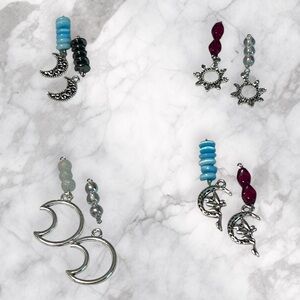 Hand Crafted Earrings Mix & Match Charms Beads Dangle Long Pierced